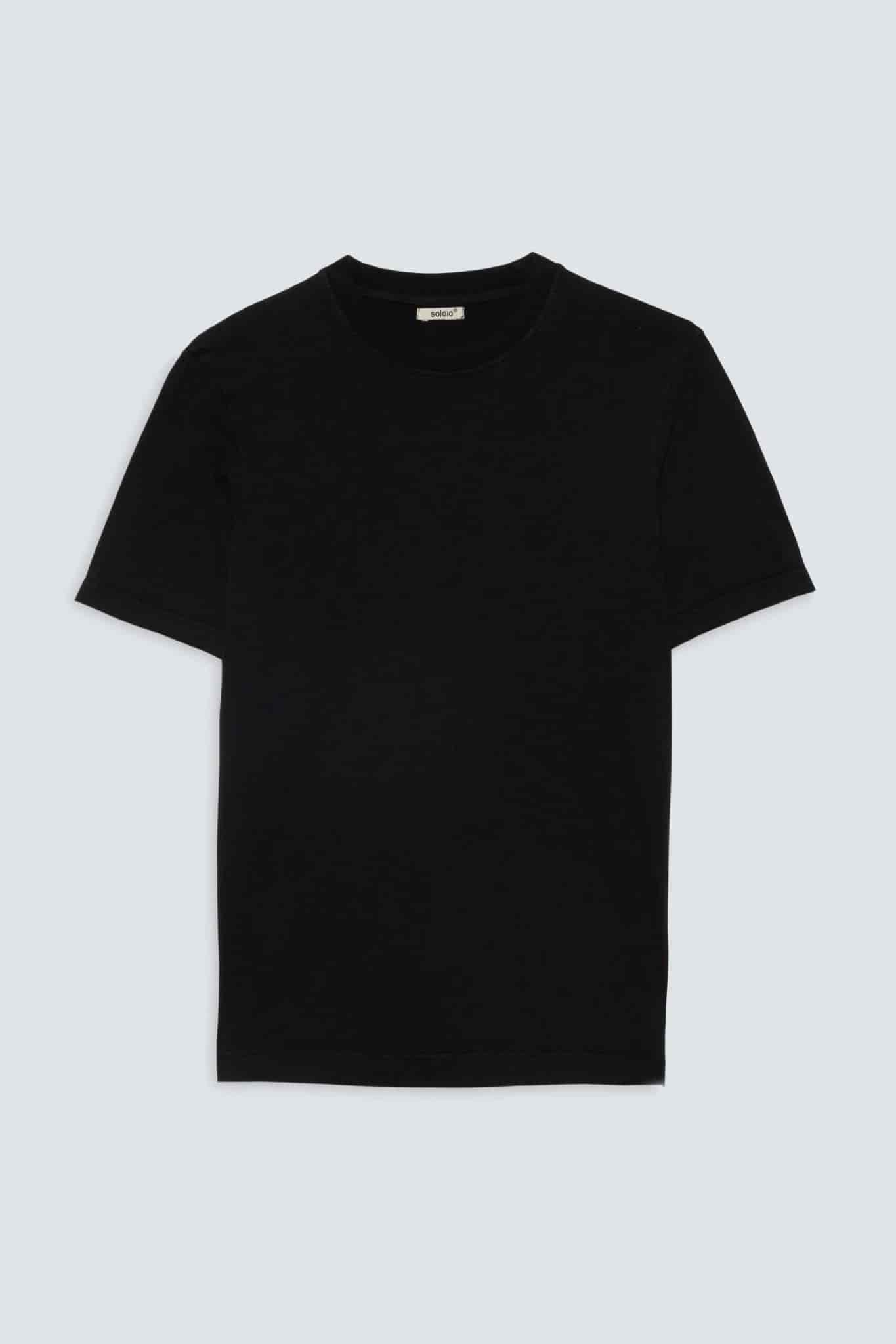 Men's cotton t-shirt black giorgio - miniatura 1