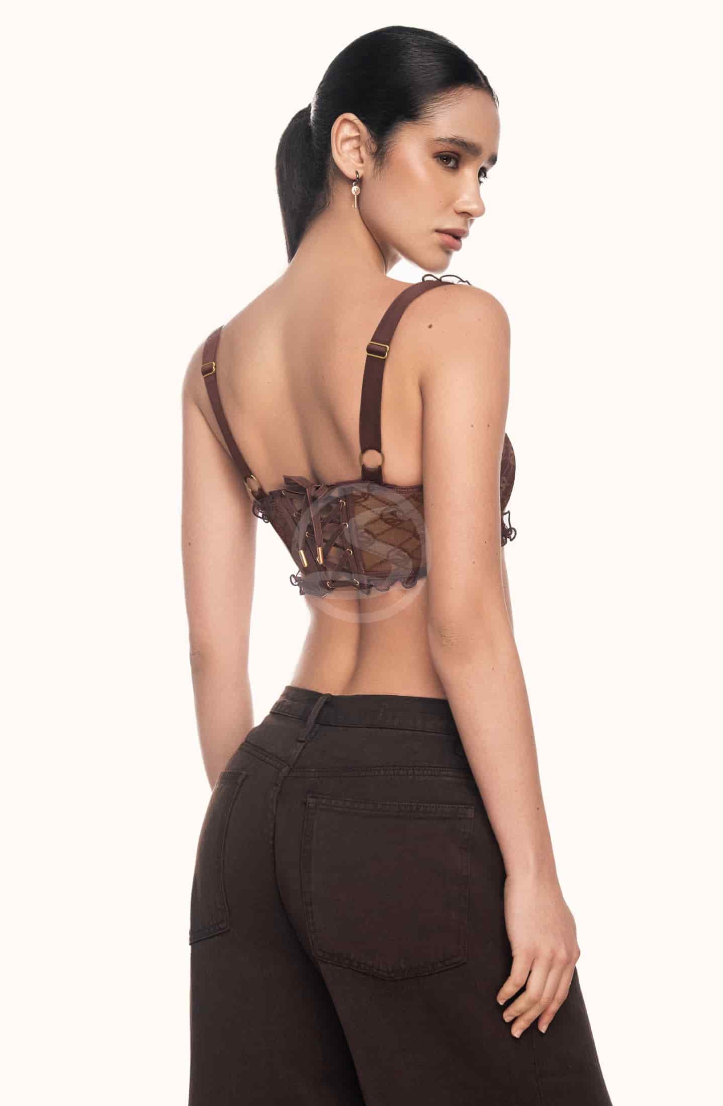 Bralette Fuego Marrón Logo Manía Santísimas Ref. S-621 - miniatura 2