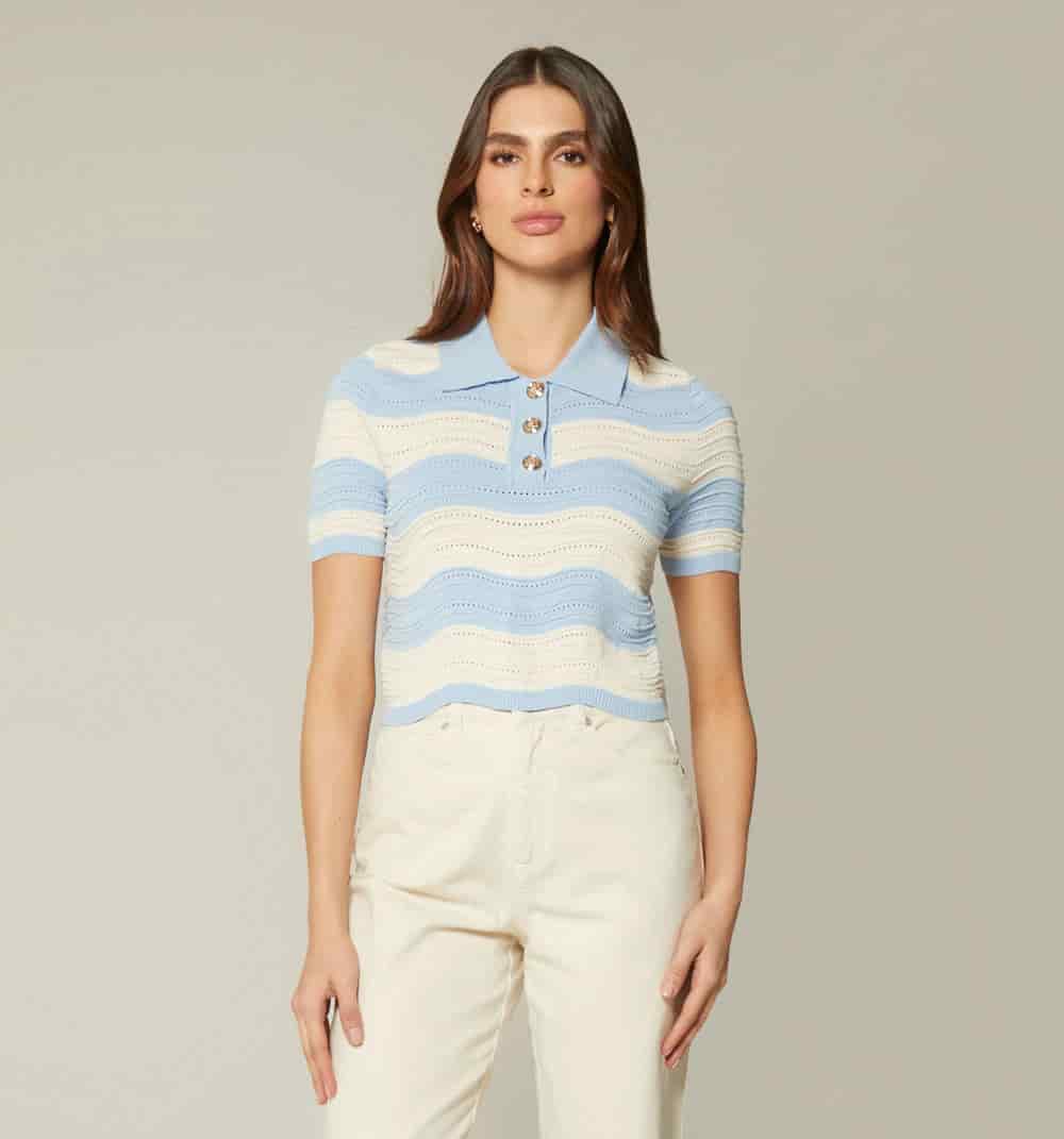 Blusa boxi tipo polo - miniatura 2