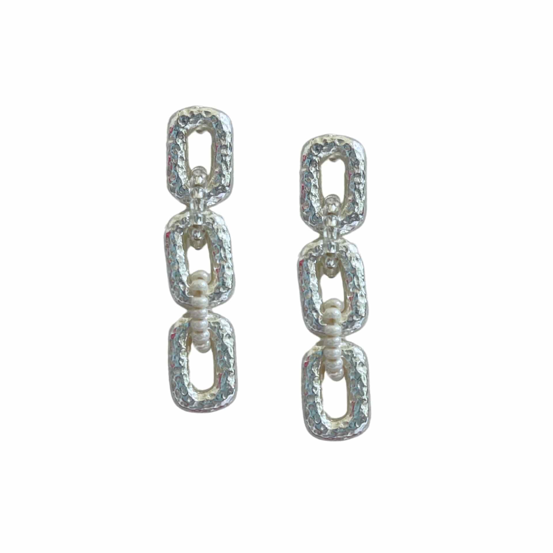 Connected Mini Link Beaded Earrings - miniatura 4