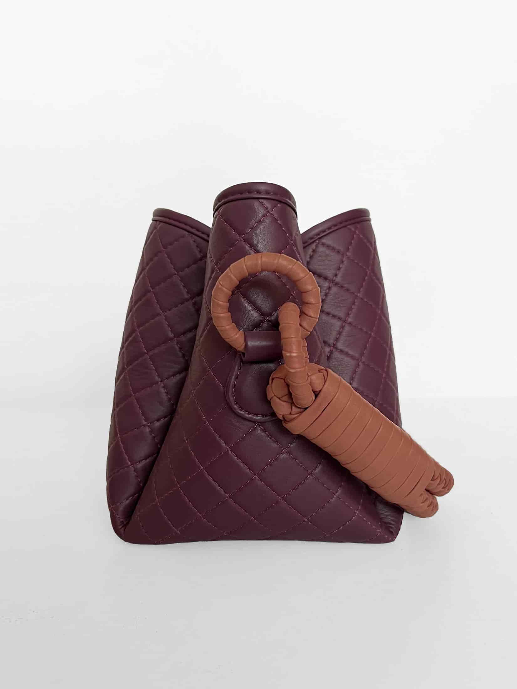 Tulip Mini Bucket Bag, Burgundy & Brandy - miniatura 2