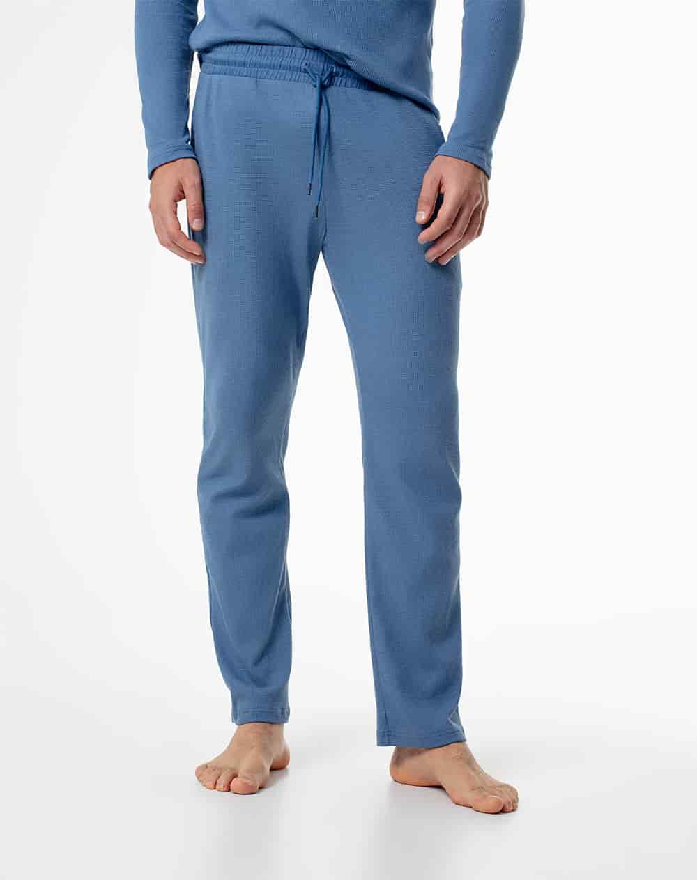 Pantalón de pijama algodón azul hombre - miniatura 5