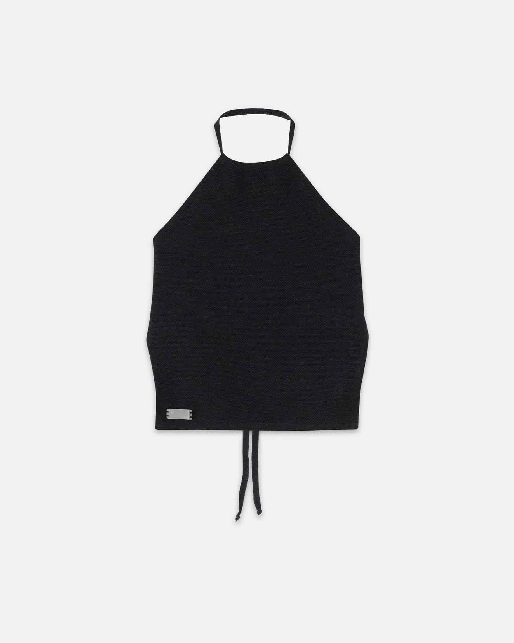 W Basics Knit Strap Top Black - miniatura 1