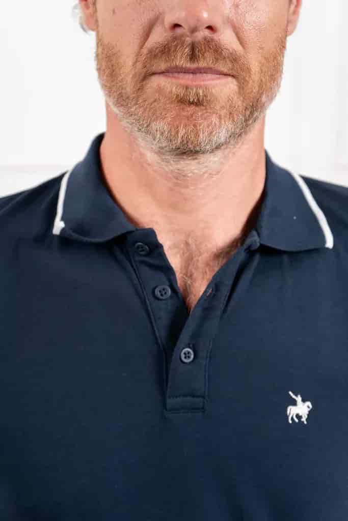 Camiseta Polo Pique Hombre Azul Oscuro - miniatura 4