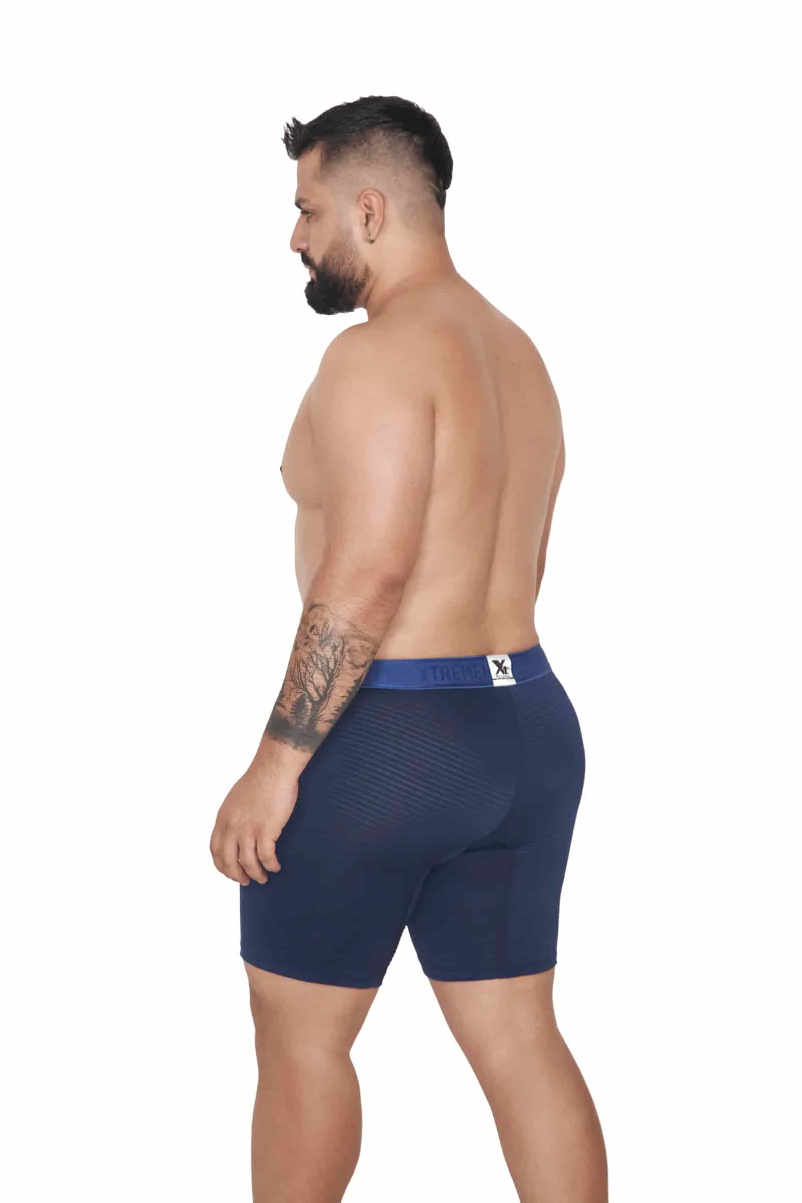 BOXER MICROFIBRA JACQUARD EXTRAGRANDE AZUL OSCURO - miniatura 3