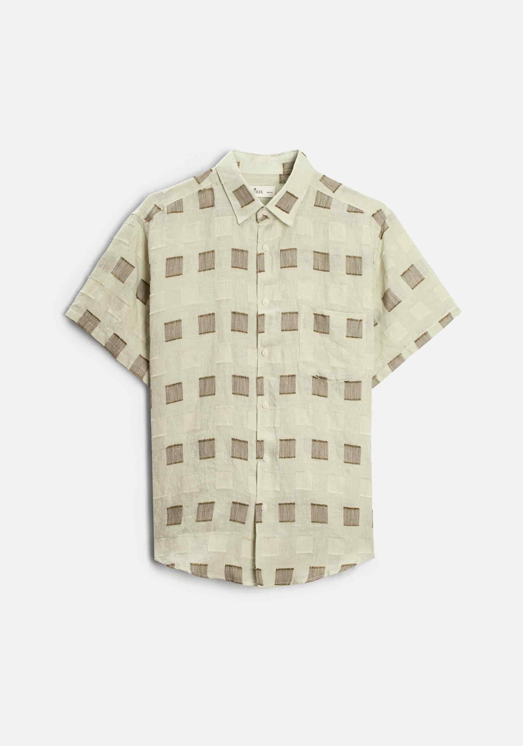 Camisa Lino Harlem Bordado Verde Claro - miniatura 2