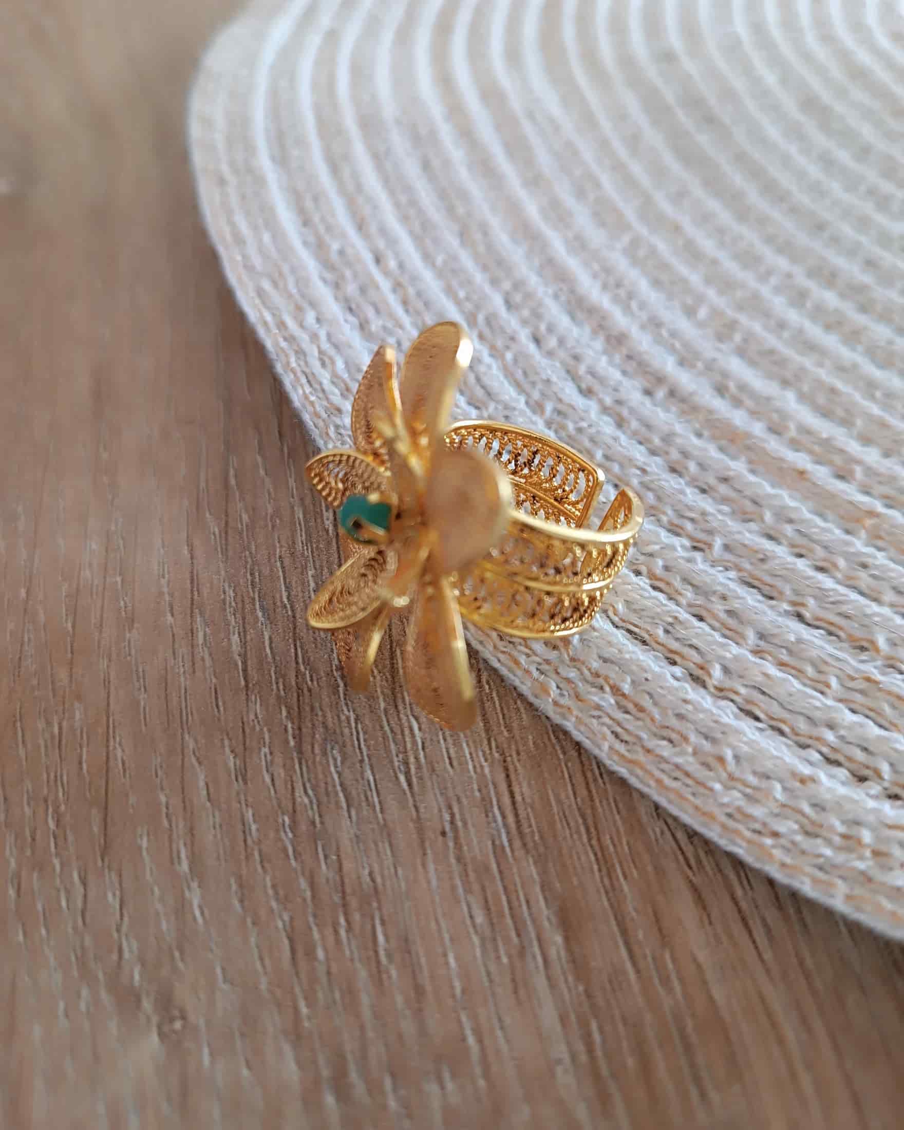 Anillo maxi en filigrana con esmeralda Belen - miniatura 6