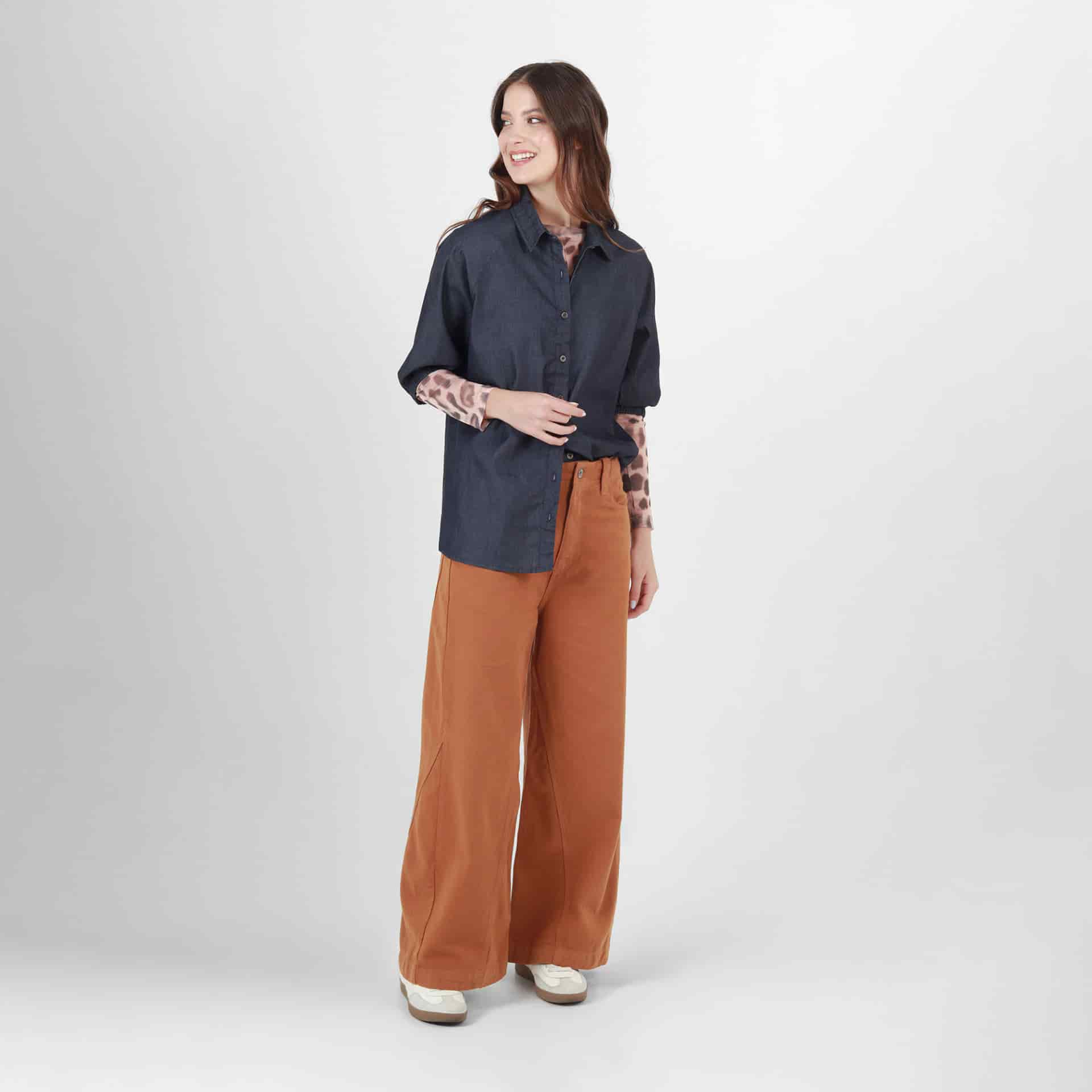 Blusa Cuello Camisero Manga Al Codo - miniatura 5