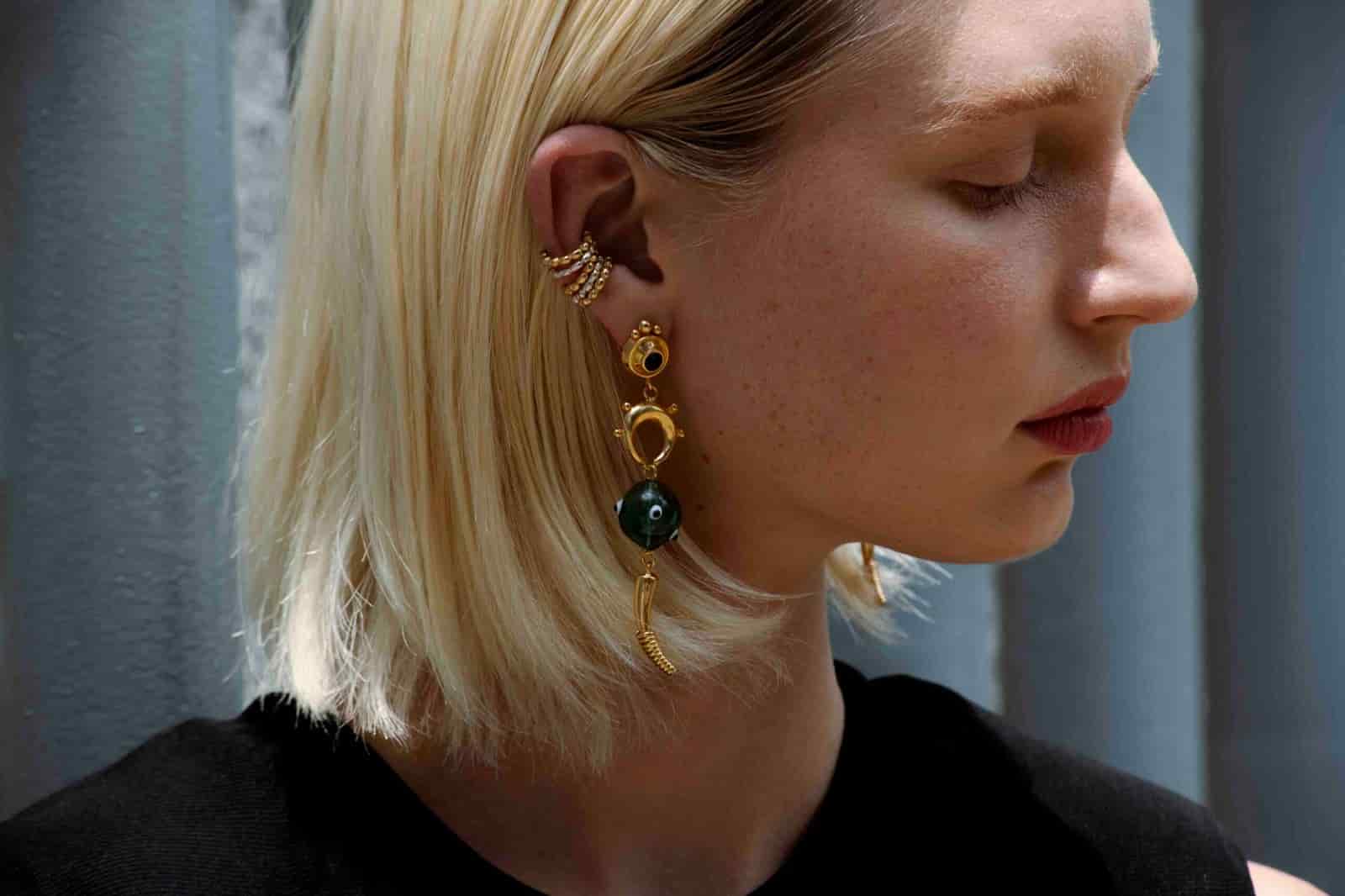 Amulet Earrings Gold - miniatura 2