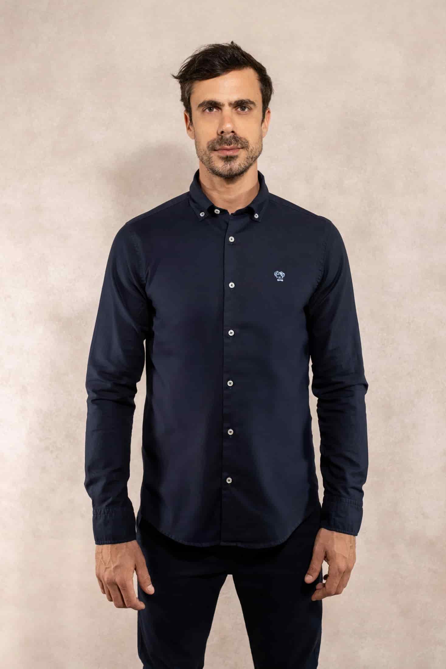 Camisa Antimanchas Oxford Azul - Talla Regular - miniatura 1