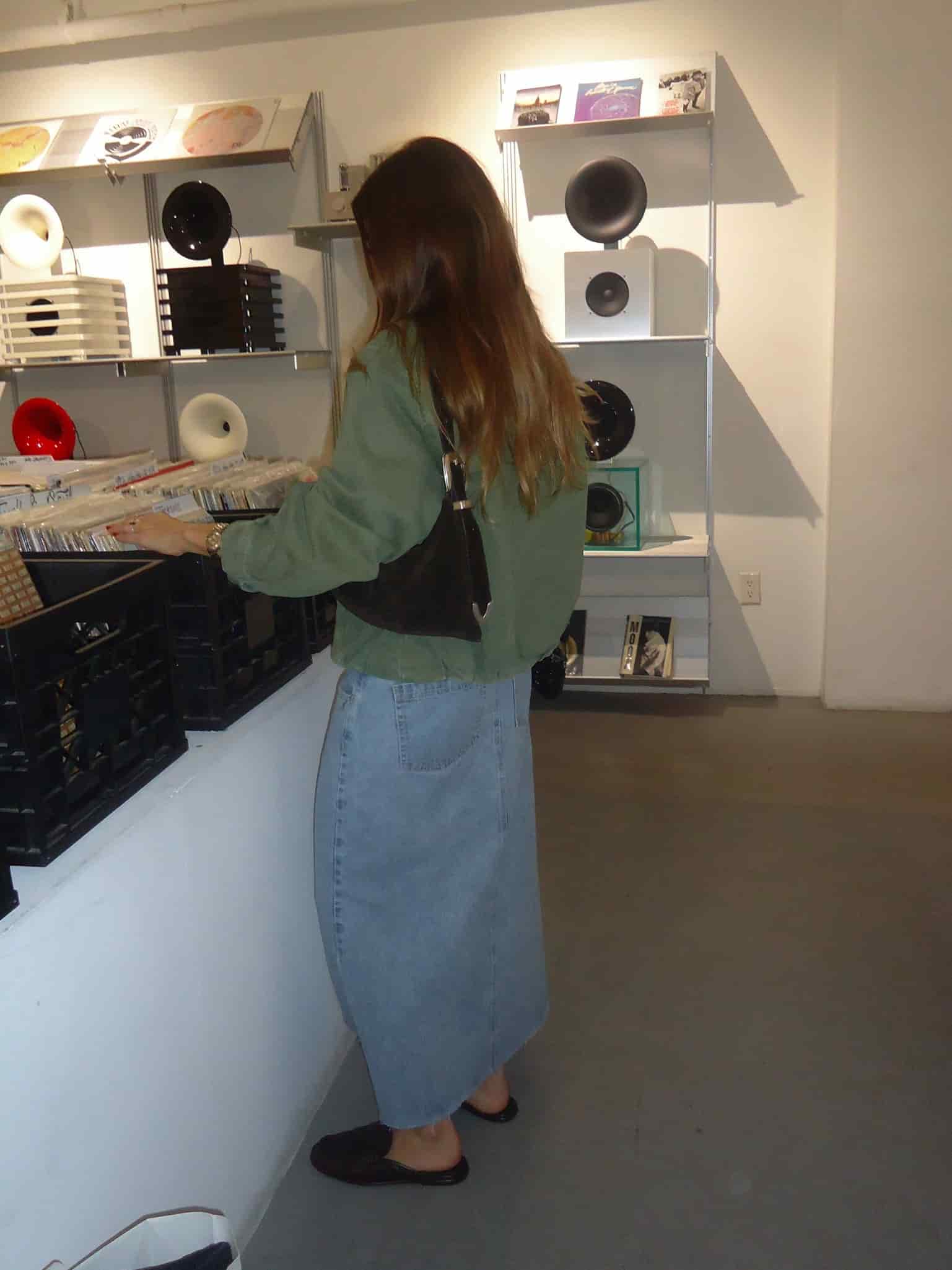 LONG DENIM SKIRT - MEDIUM LIGHT BLUE - miniatura 3