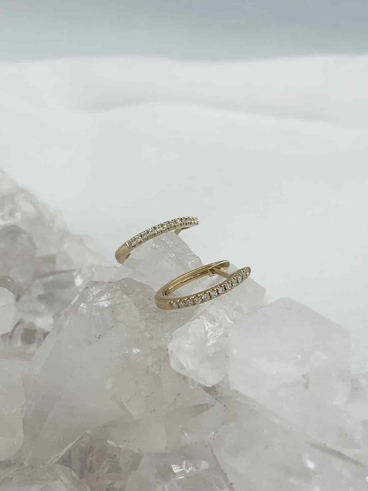 Aretes Diamantes estilo candongas en Oro Blanco 18K #1 - miniatura 2