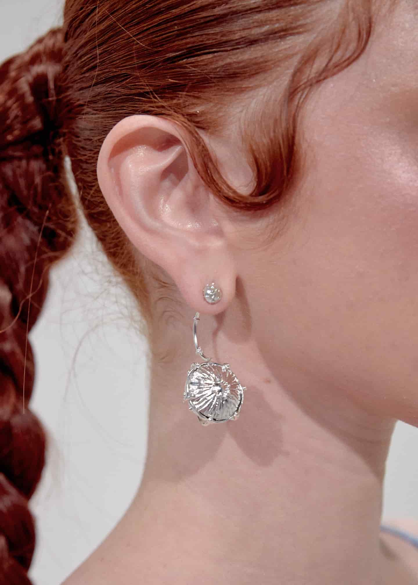 Aretes maxi sombrerito plata - miniatura 2