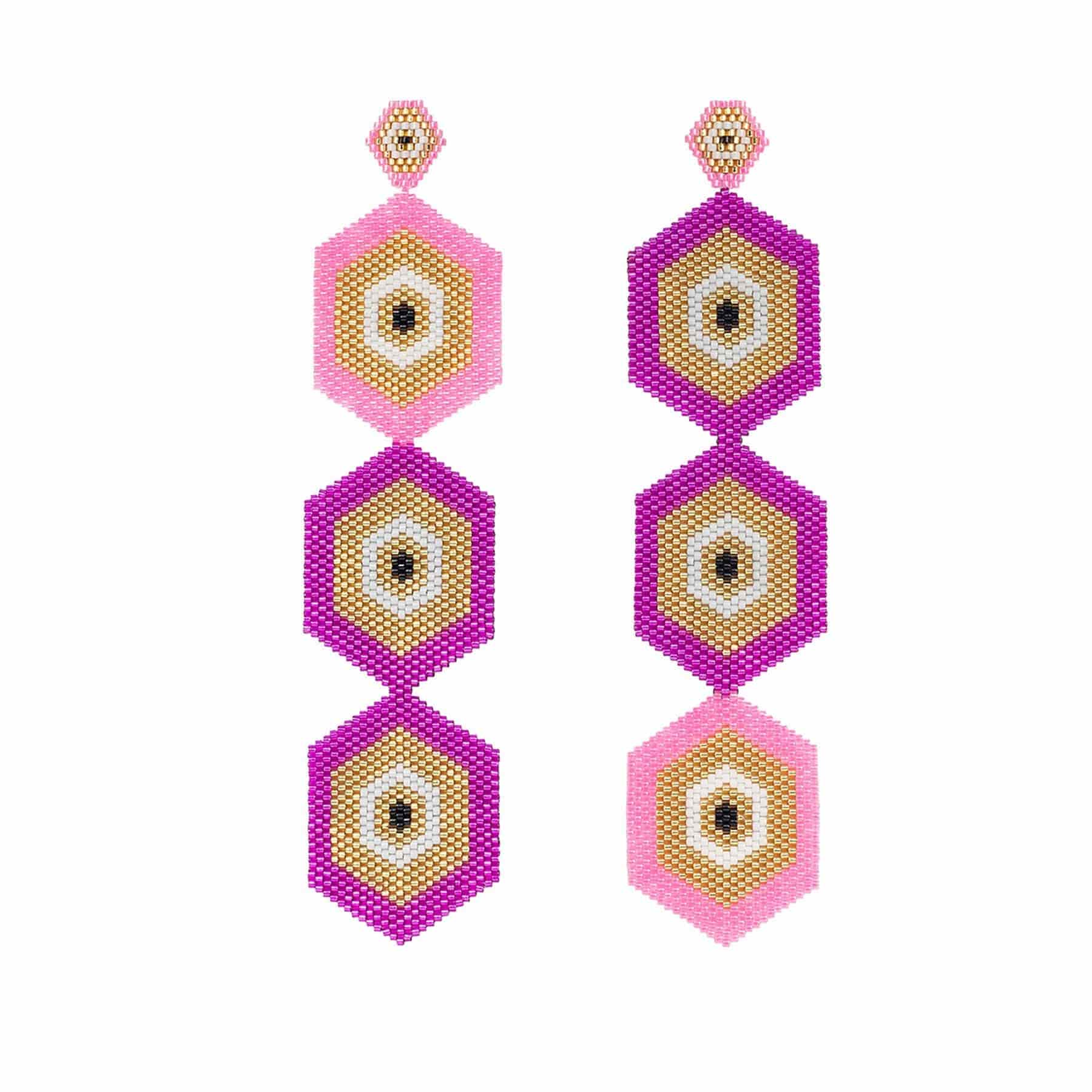 Aretes Tres Horus Pink Panther - miniatura 1