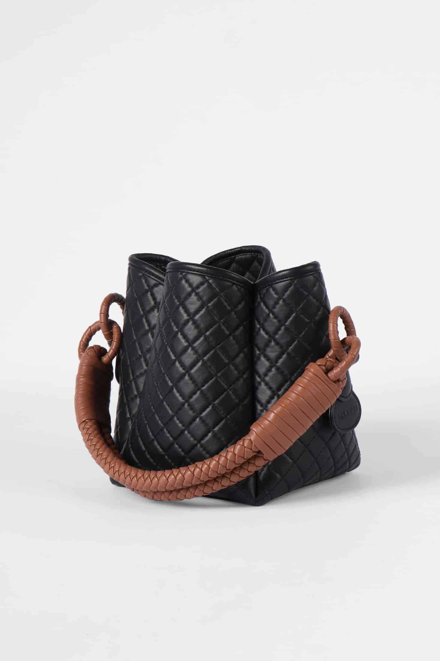 Tulip Mini Bucket Bag, Black & Brandy - miniatura 2