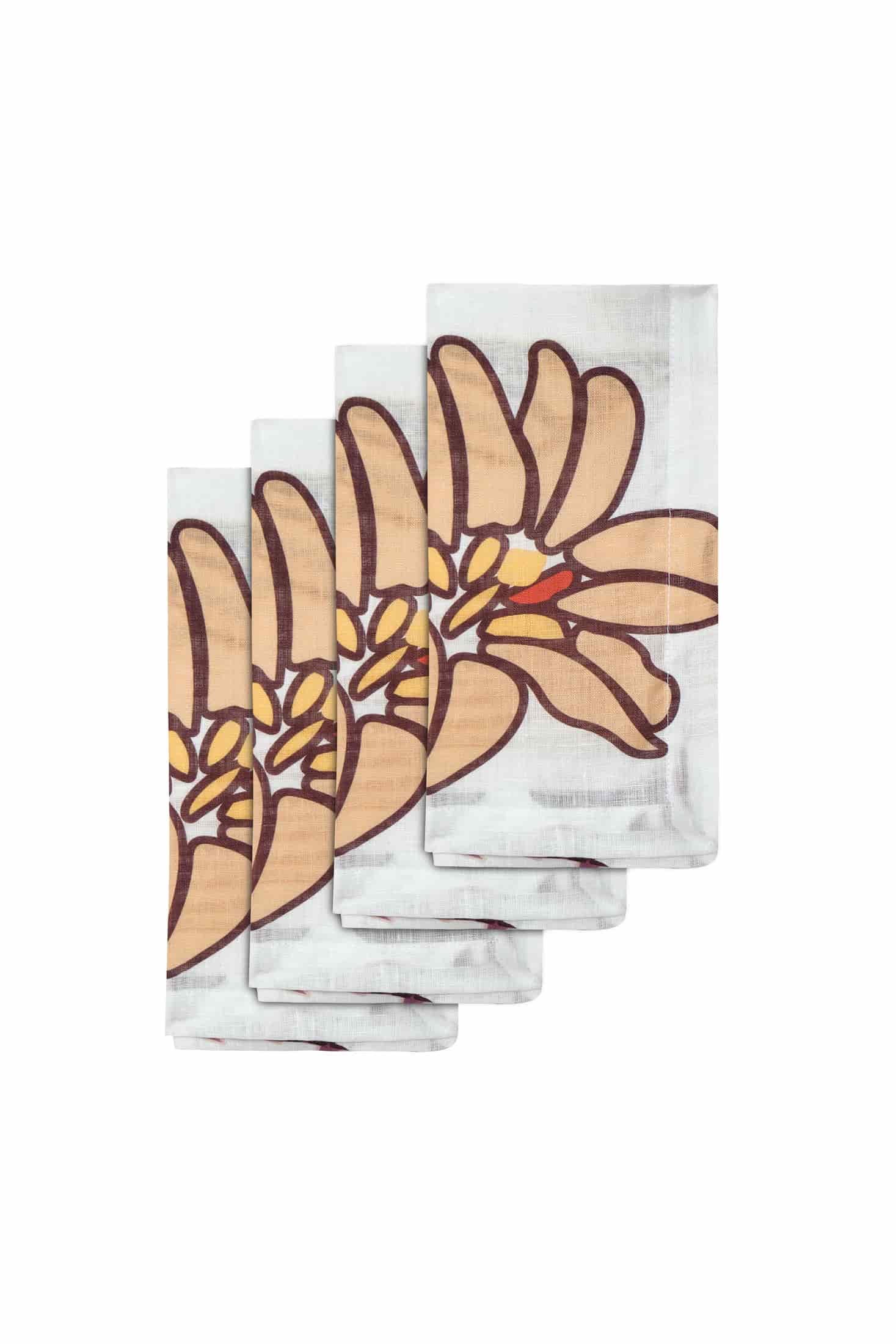 White Enchanted Garden Linen Napkins / Set of 4 - miniatura 1