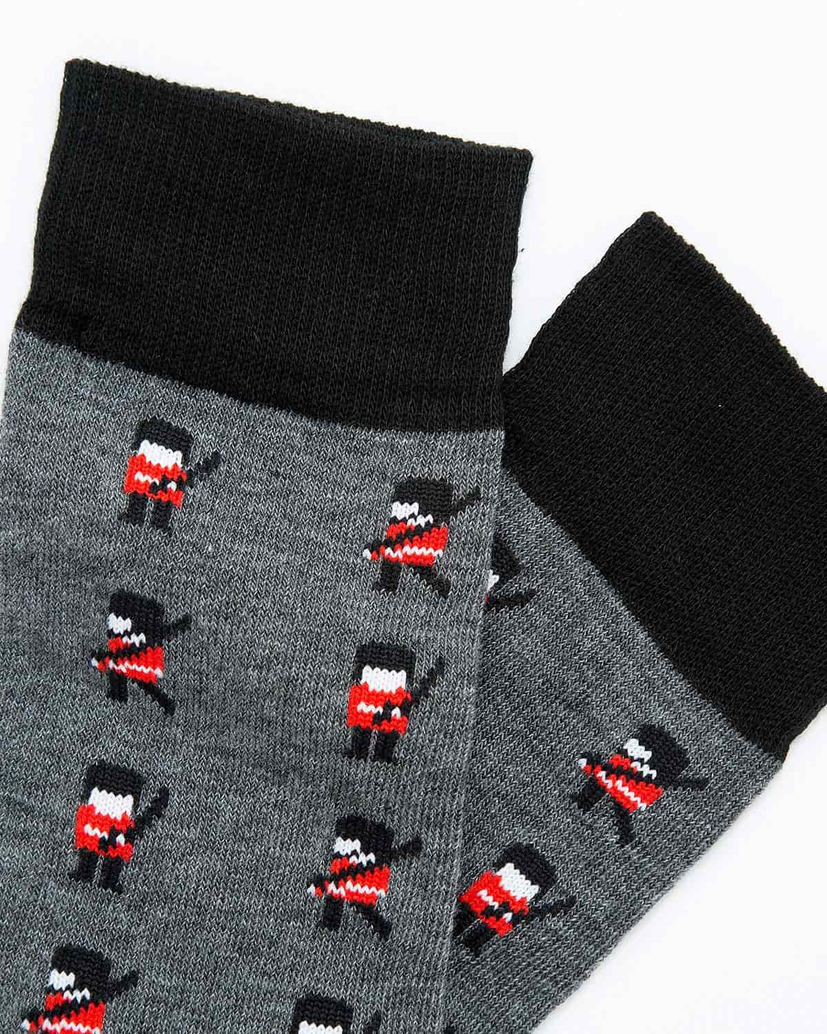 Medias Algodón Estampado Soldados Ingleses - Fondo Gris - miniatura 3