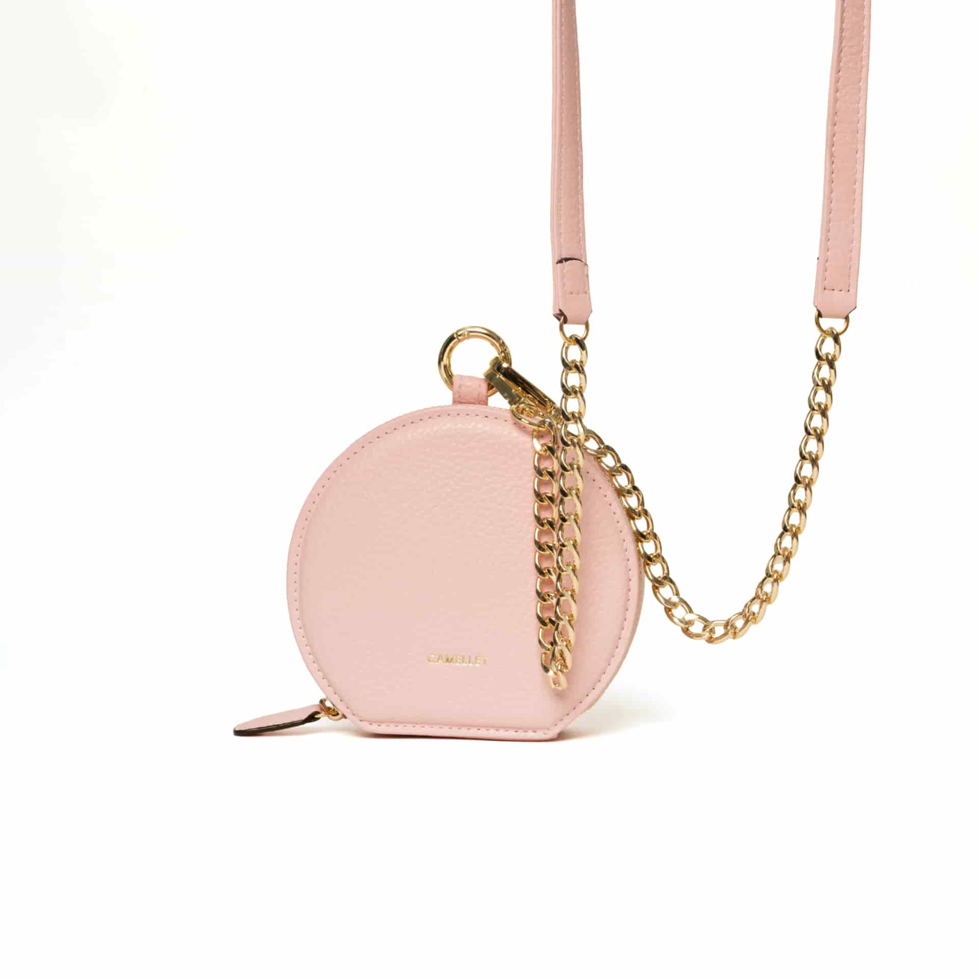 SCOOP LARGE rosado pastel con Strap dorado - miniatura 1