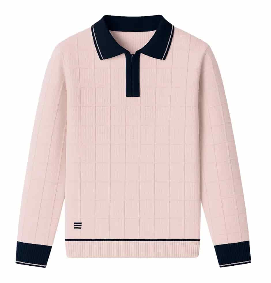 Polo Long Sleeves Tejida - Rosa Cipria - NUOVO - miniatura 2