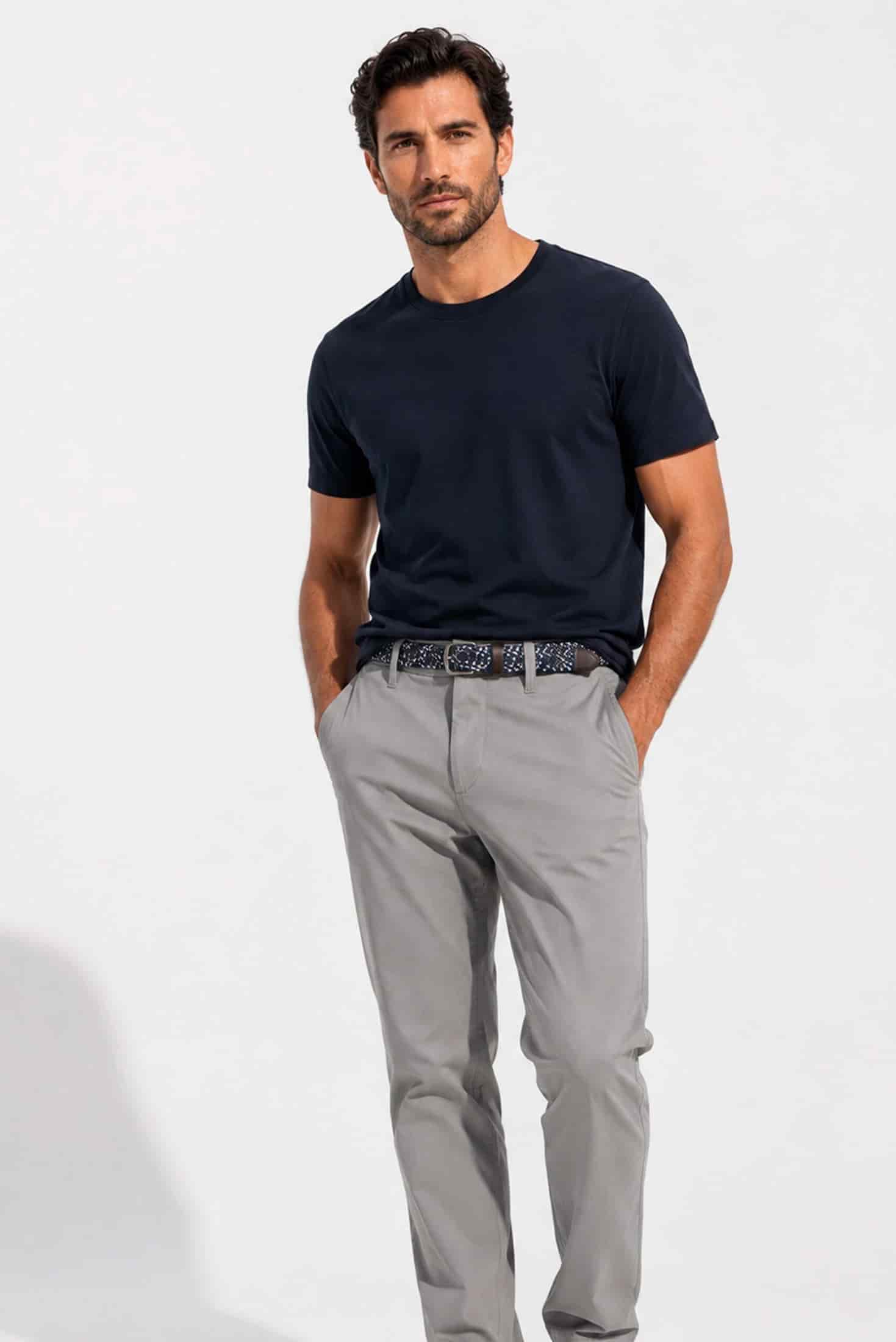 Camiseta 100% Algodón Pima Azul Navy - miniatura 2
