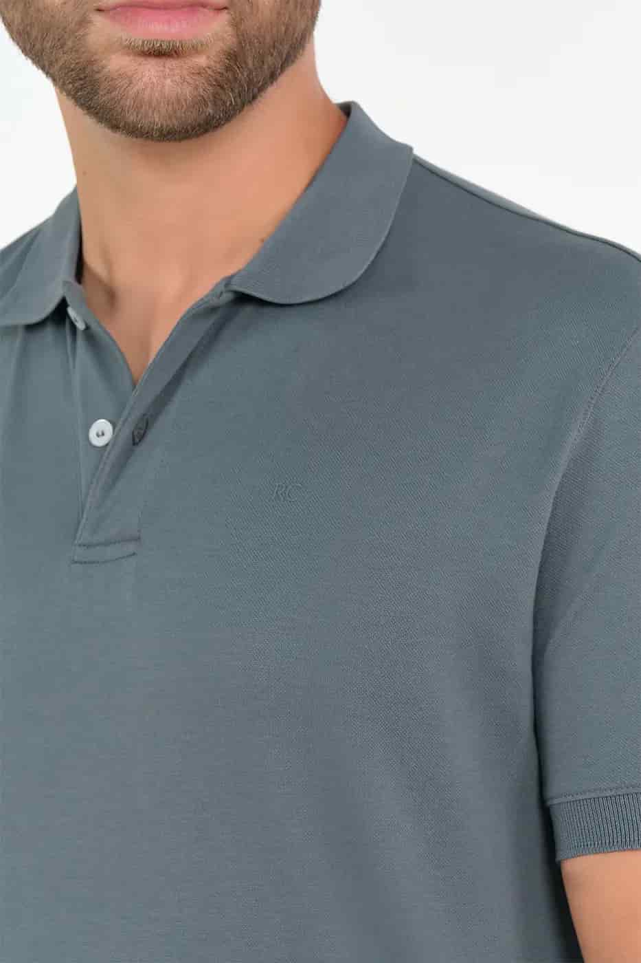 Camiseta Polo 100% Algodón Azul Stormy - miniatura 3