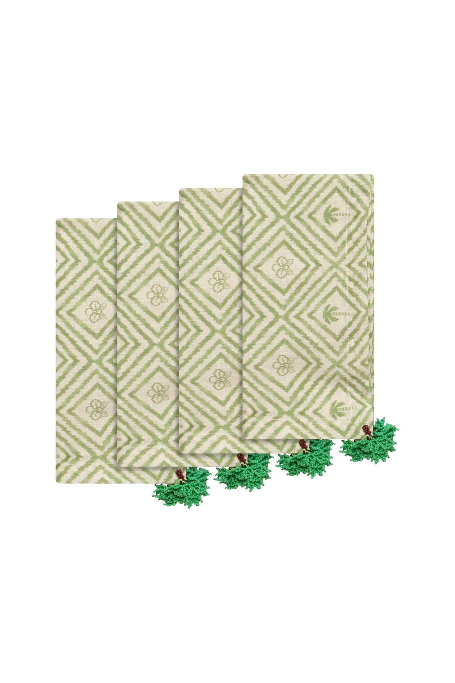 Green Palms Linen Napkins / Set of 4 - miniatura 1