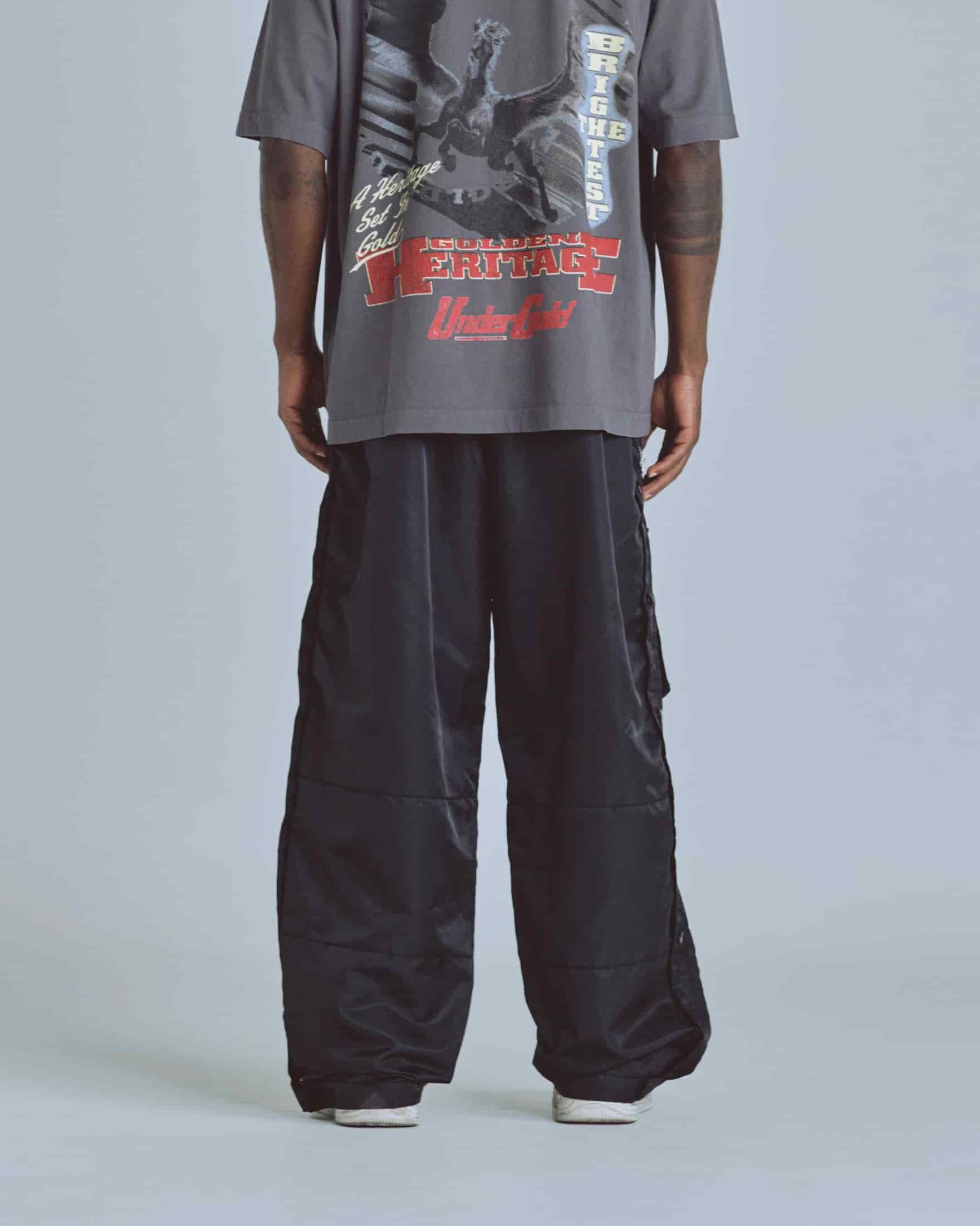 Basics Side Buttons Cargo Pants Black - miniatura 7