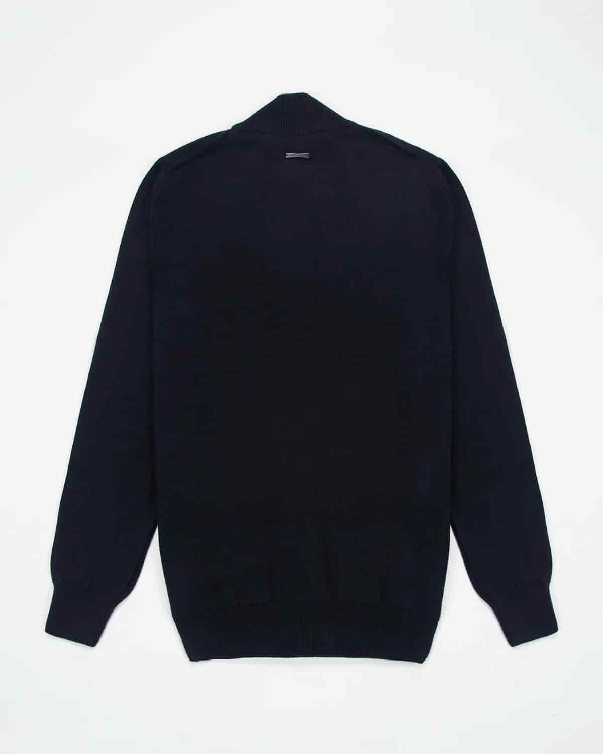 Chaqueta Punto Botón Contraste Algodón Azul Oscuro - miniatura 4