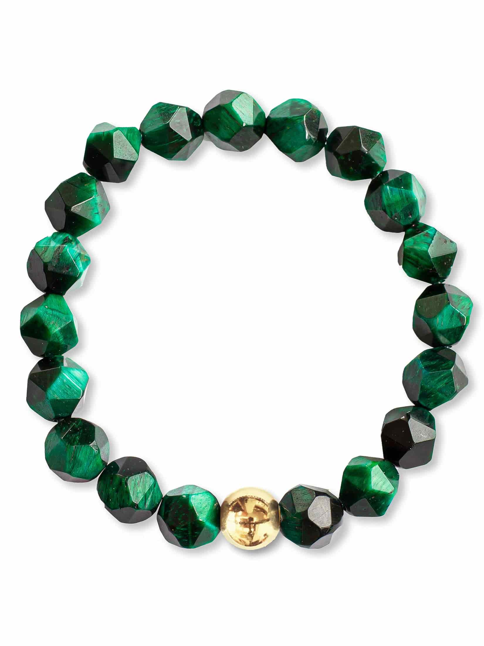 Brazalete Ojo de Tigre Verde Facetado 8mm - miniatura 8