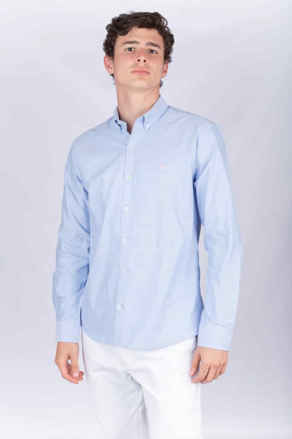 Camisa Oxford Azul Cielo A Rosada - miniatura 2