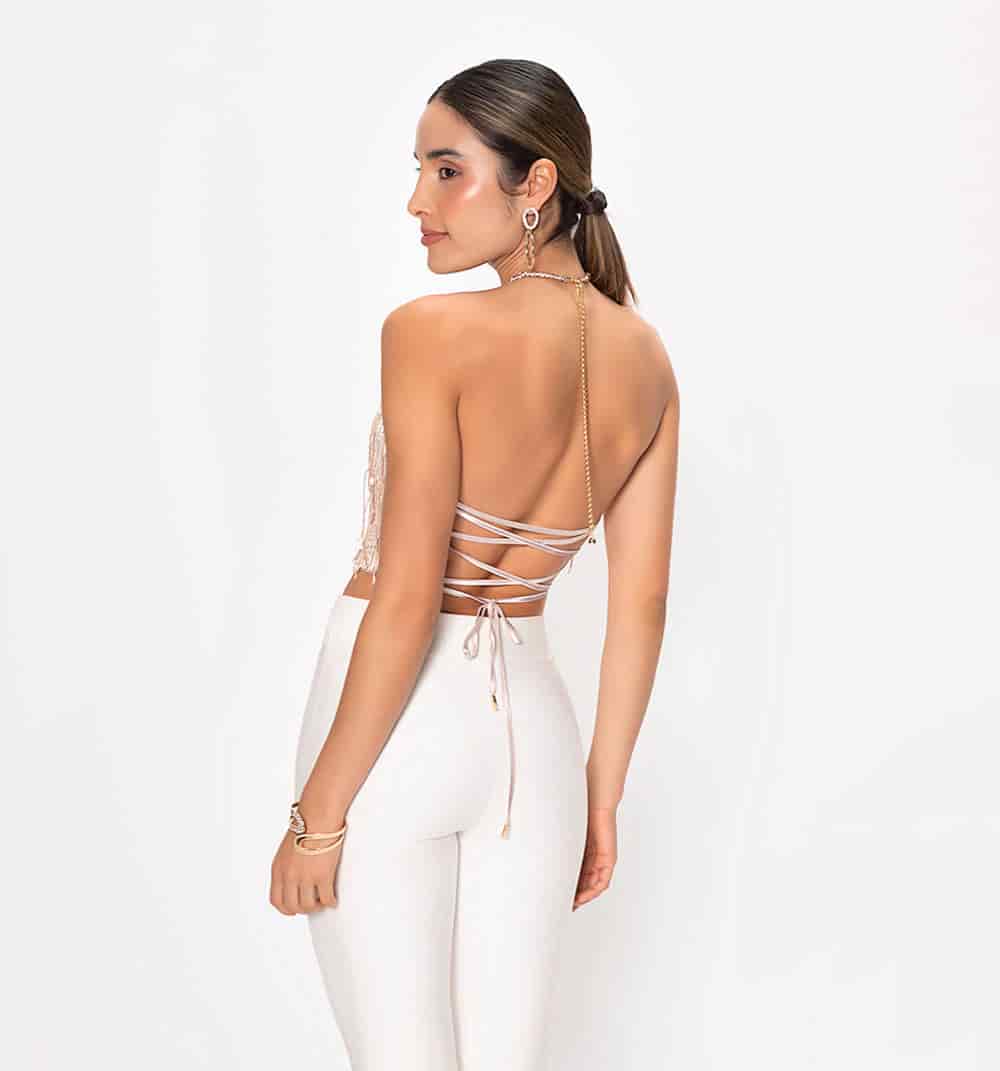 Blusa crop con espalda descubierta y tir - miniatura 4