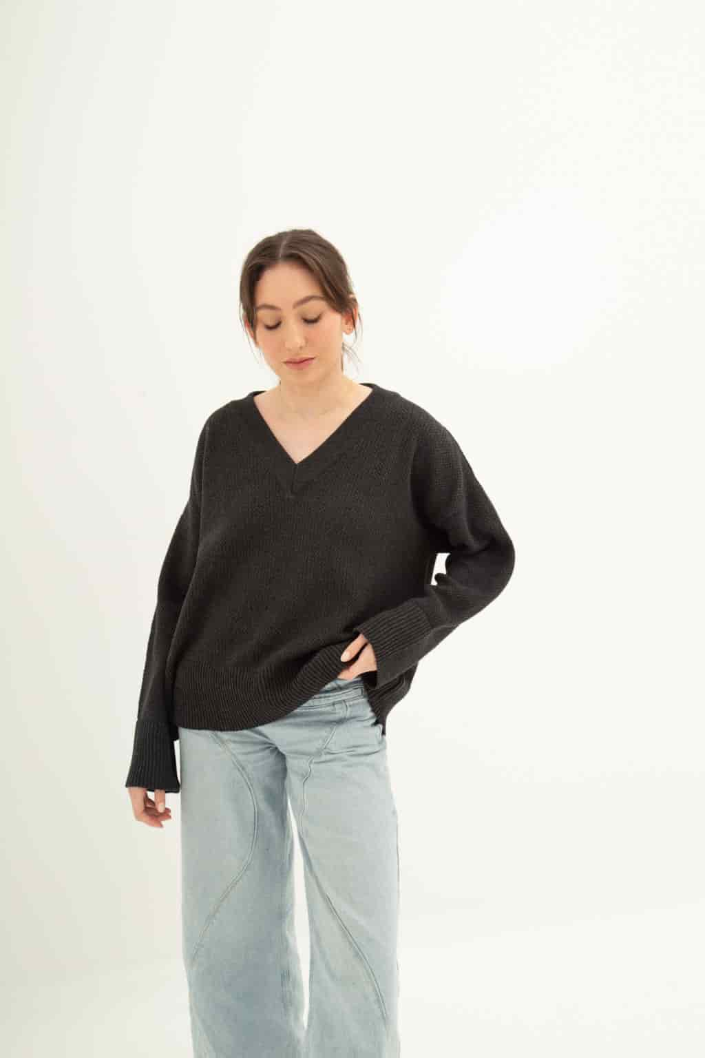 Saco Cuello V Arroz Carbón - miniatura 2
