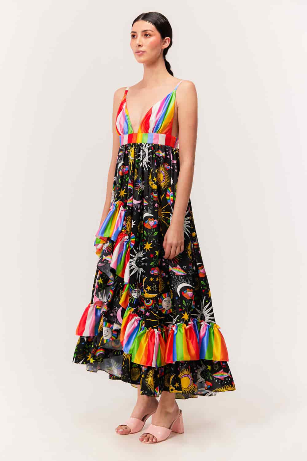 Vestido Merengue / Estampado Madre Luna, Padre Sol Negro - miniatura 8