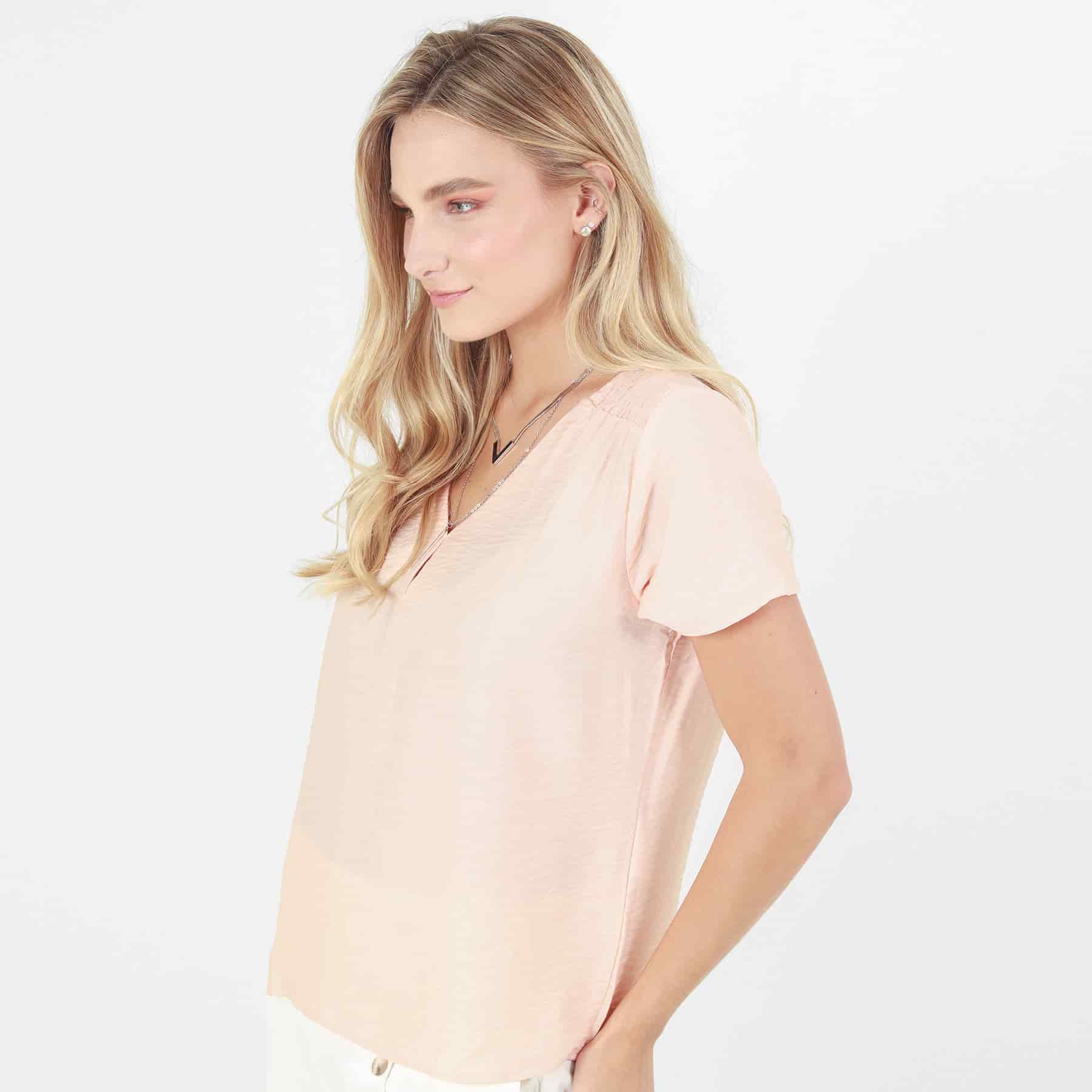 Blusa Cuello V Manga Corta - miniatura 2