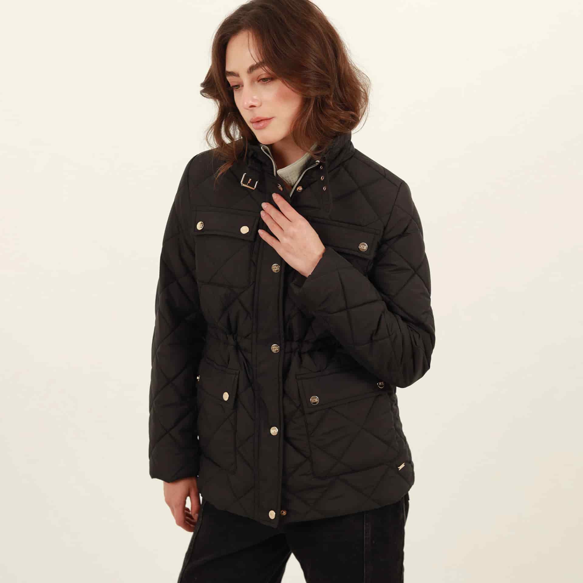 Chaqueta larga acolchada con ajuste en cintura - miniatura 4