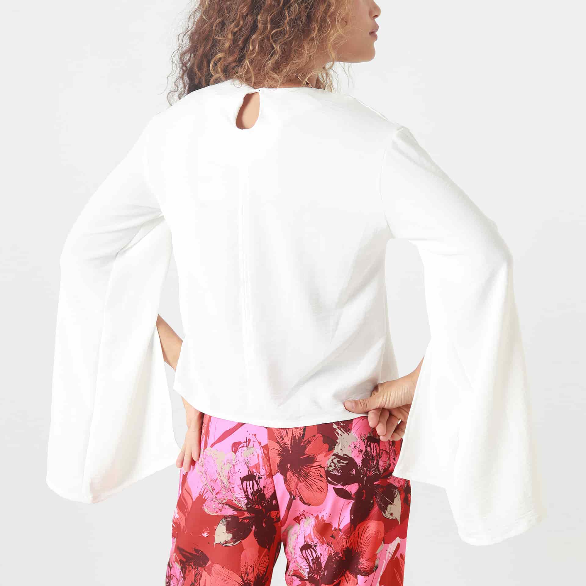Blusa Cuello Redondo Manga Abierta - miniatura 3