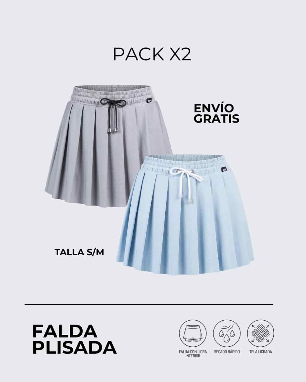 Pack X2 Falda Plisada┃KAYBU REF.02315 - miniatura 3