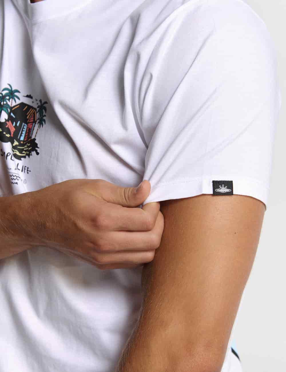 Camiseta regular fit  Simple life blanca - miniatura 3