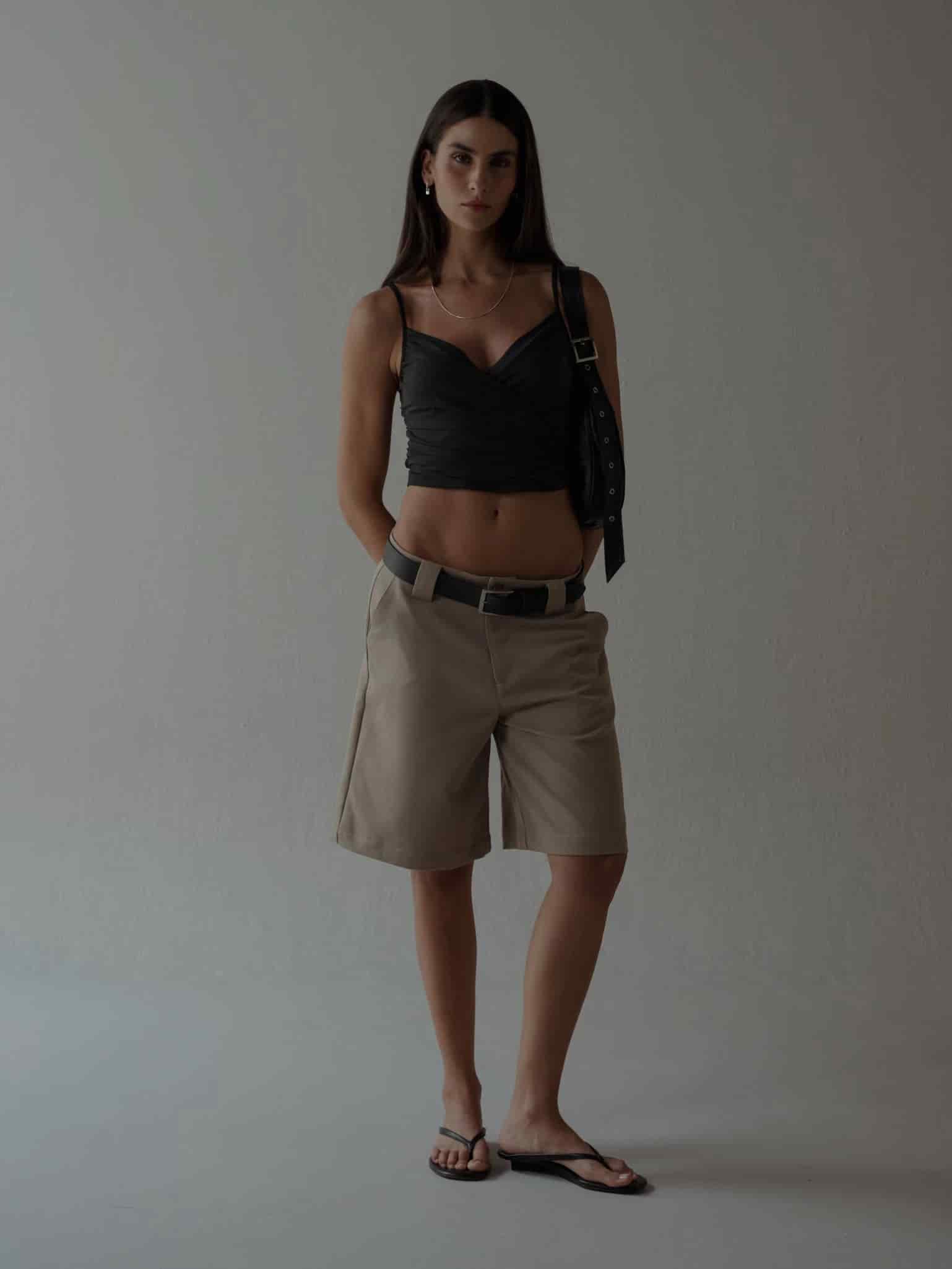 LONG CLASSIC SHORTS - TAUPE - miniatura 3
