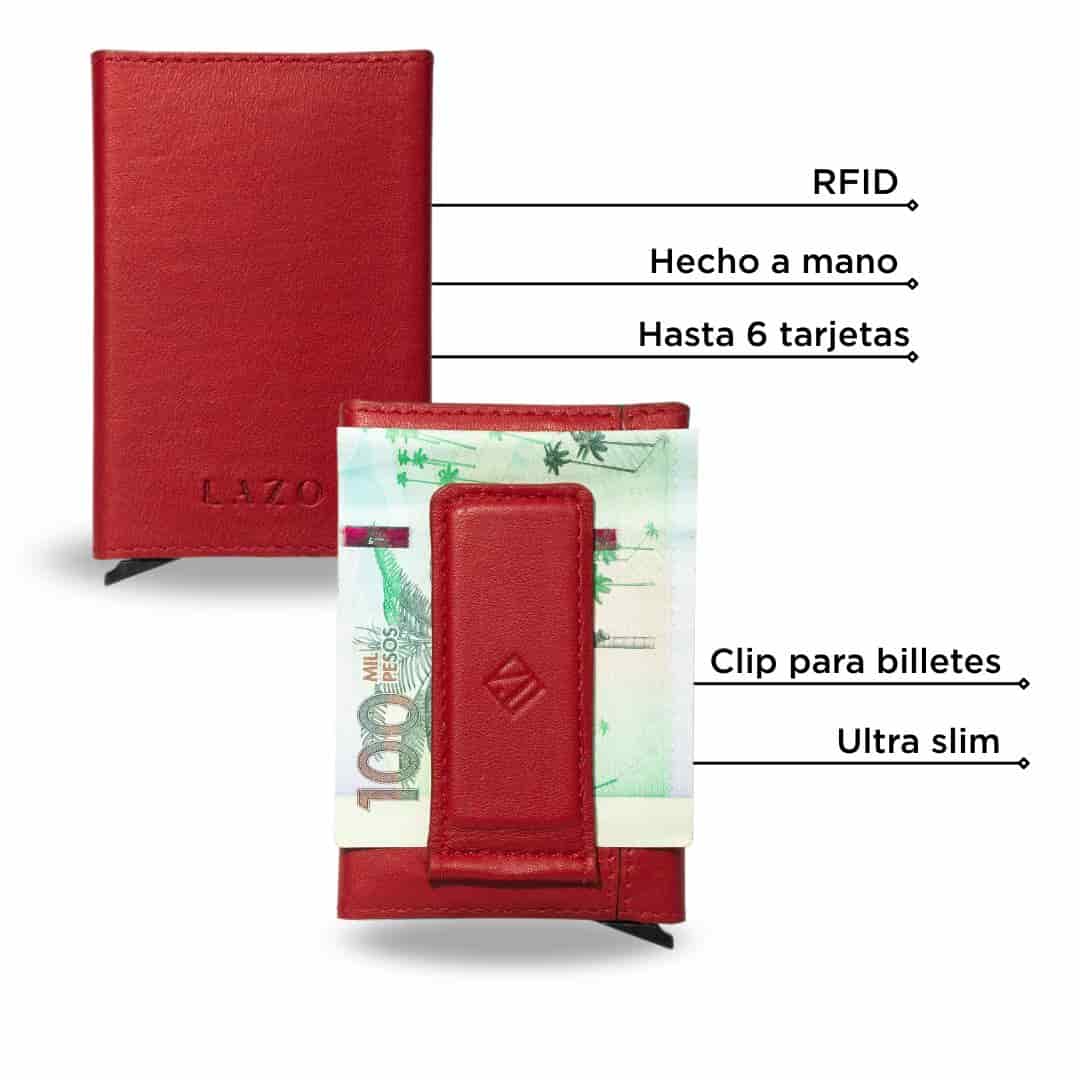 BILLETERA ONE CLICK ROJA - miniatura 4