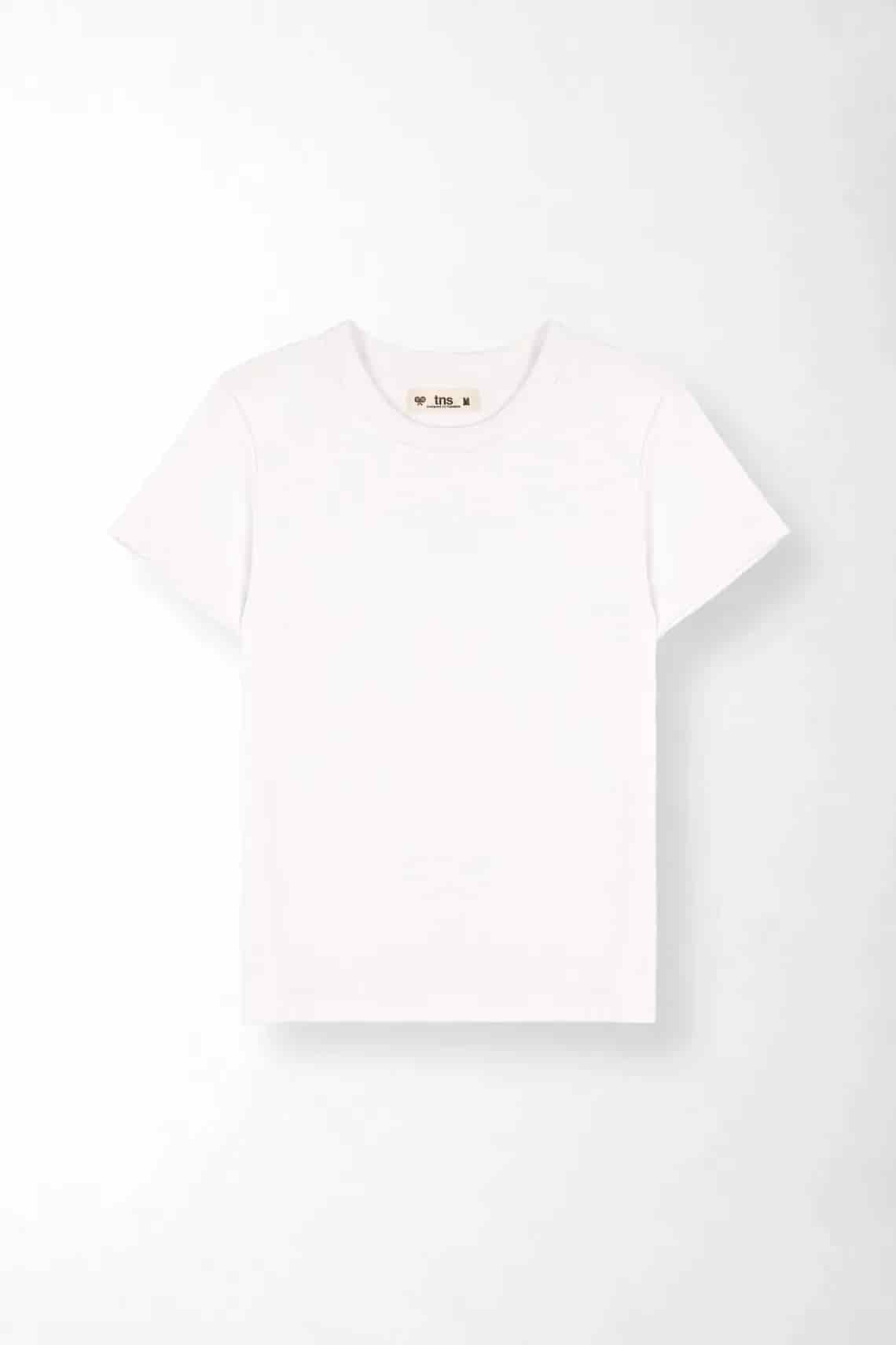 Camiseta regular fit con cuello redondo en blanco para mujer - miniatura 9