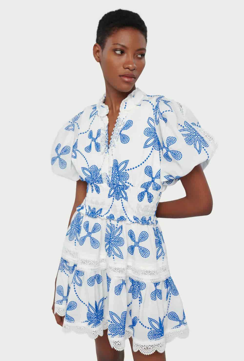 PAULINE MINI DRESS WHITE/BLUE - miniatura 1