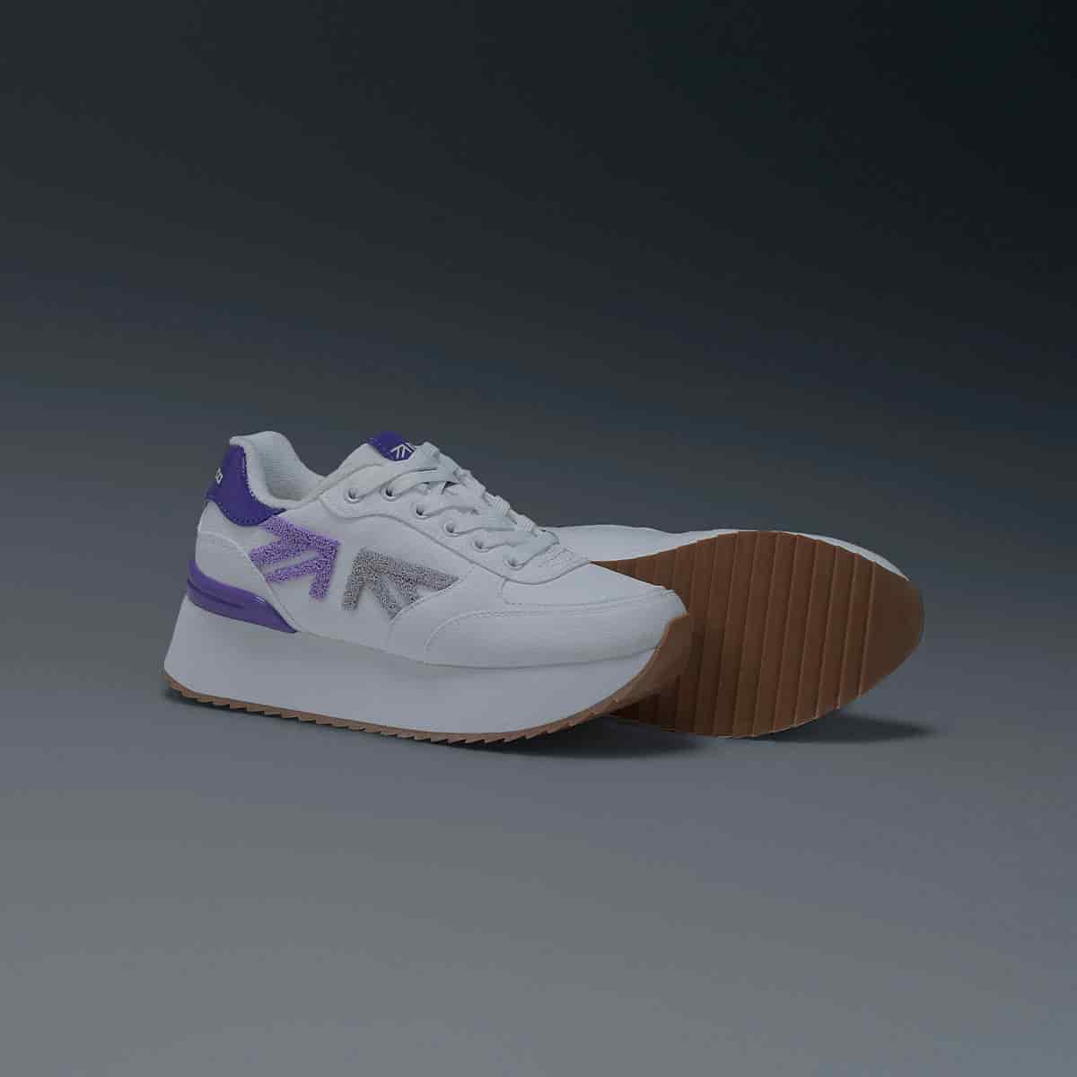 Tenis Blanco Morado Mujer - miniatura 5