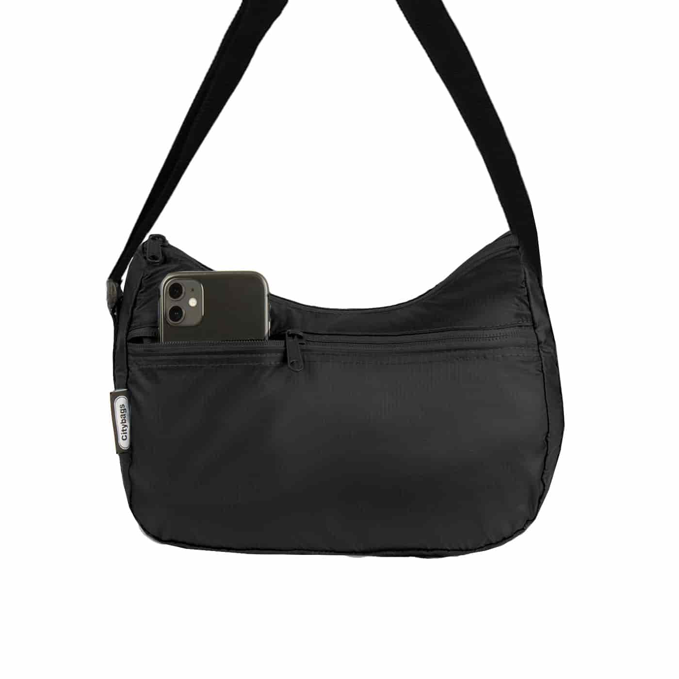 Bolso City Manos Libres Plegable Negro - miniatura 4