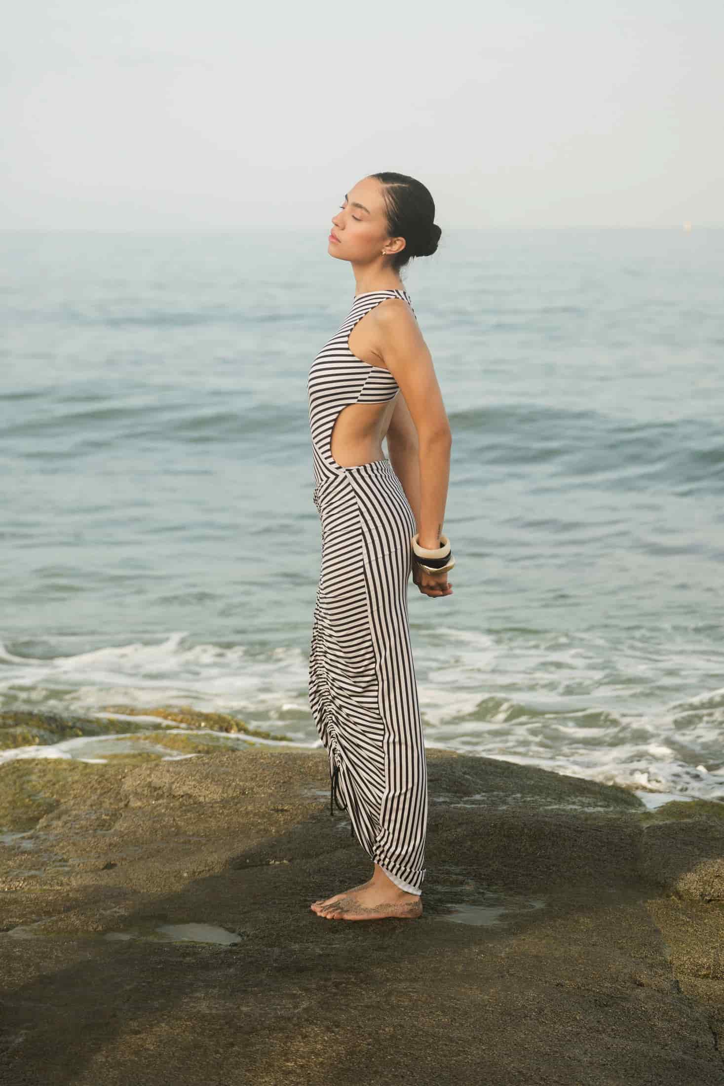 SURI SKIRT - BLACK/IVORY - miniatura 4