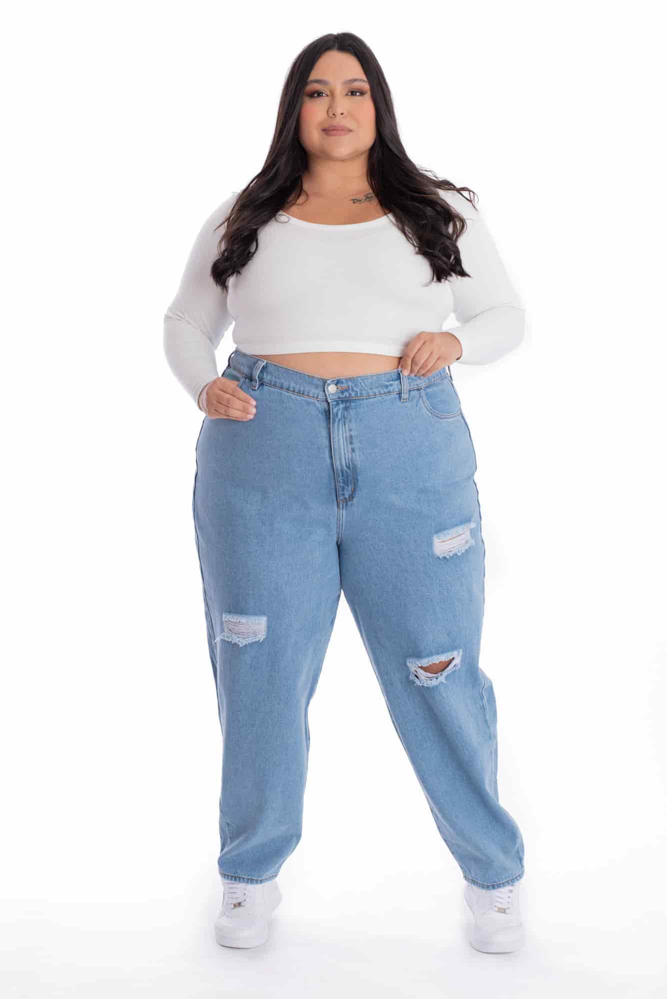 Jean Boyfriend Rotos Azul Claro 378 - miniatura 14