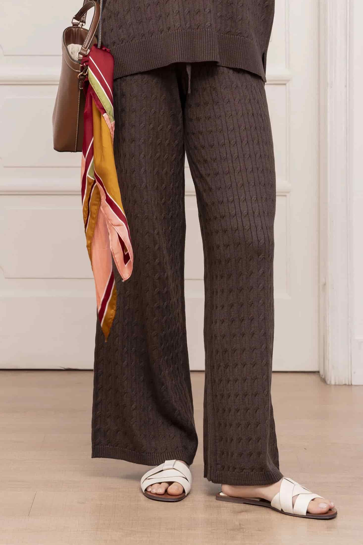 Pantalón Trenzado Mujer Café - miniatura 2