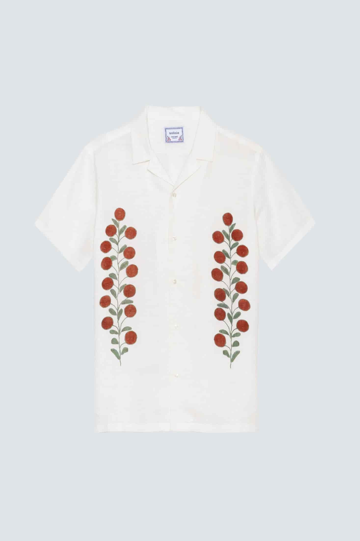 Men's linen shirt red mirzo - miniatura 1
