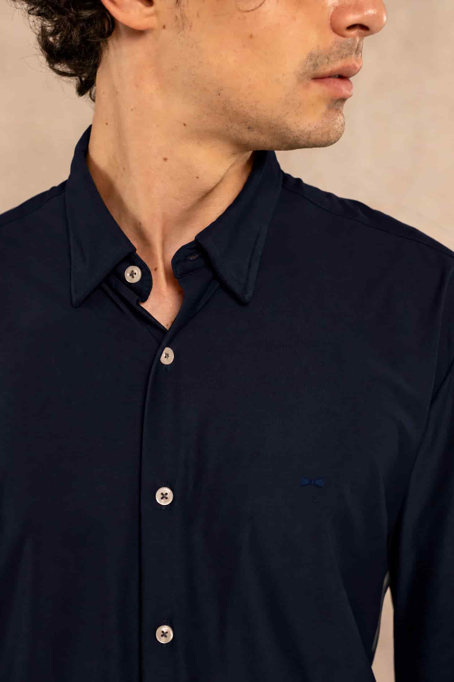 Camisa Performance Oxford Azul Oscuro - miniatura 4