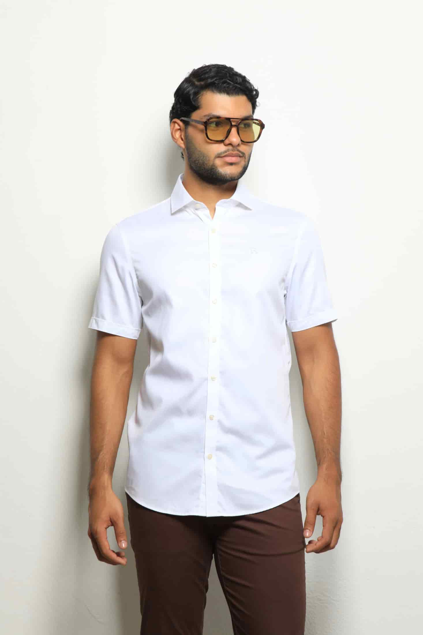 Camisa Manga Corta Blanco/Satin - miniatura 4